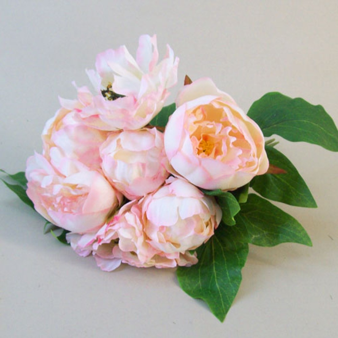 Artificial Peony Flowers Hand Tied Posy Pale Pink 28cm Artificial Flowers
